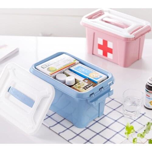 Portable Plastic Home Medicine Case Health Care Pills First Aid Kit Storage Box Medical Box First Aid Kit Storage Case