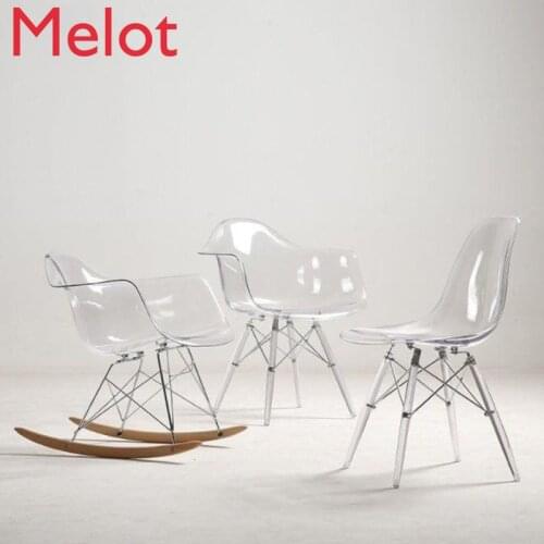 Transparent Chair Nordic Style Fashion Dining Table and Chair Simple Plastic Chair Acrylic Pc Coffee Chair