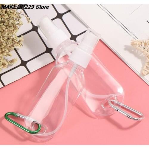 Alcohol Spray Bottle Transparent Hand Sanitizer Bottle Empty Bottle Lotion Portable Hook Key Ring Sub-bottle Disinfection