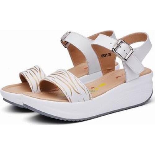 Womens Platform Sandals Flip Flops Slippers Beach Shoes Ladies Summer Gladiator High Heel Sandals Casual Female Genuine Leather