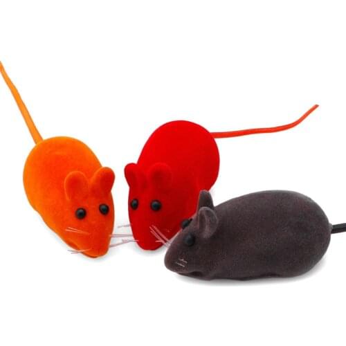 Cute Furry Mouse Cat Kitten Play Toy False Mice Rat Squeak Noise Sound Funny 5 Pc