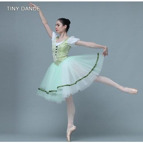 Light Green Gissel Tutu Dresses Professional Romantic Ballet Tutu Skirts Customized Tutu Costume Ballerina Dance Dress B20013