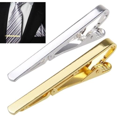 Men Silver Gold Simple Necktie Tie Bar Clasp Clip Clamp Pin 2021 Stainless Steel For Business Ma Necktie Tie Clasps