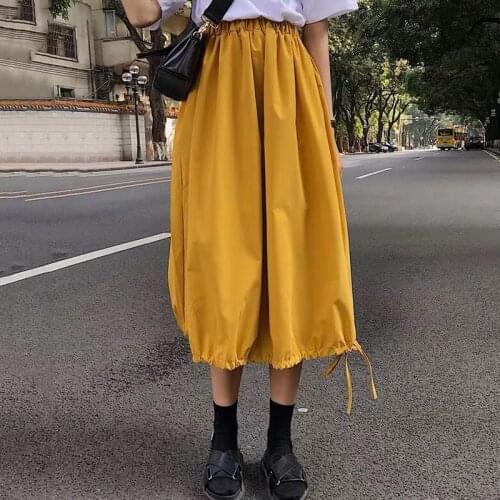 White Black purple cotton linen Skirt Women 2020 Korean High Waist School Lantern skirt plus size Autunm long skirts M-6XL 7XL