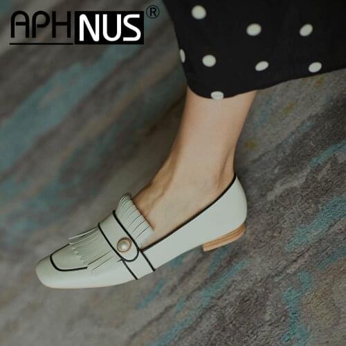 APHNUS Womens Office Work Flats Low Mid Heels Pumps Woman 2020 Shoes For Women New