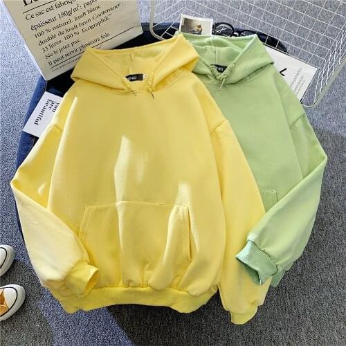 Women Couple Hoodies Sweatshirts 100% Cotton Tracksuit Sweatshirt 2021 Winter Casual Loose Jumper Plus Size Pocket Hooded Jacket