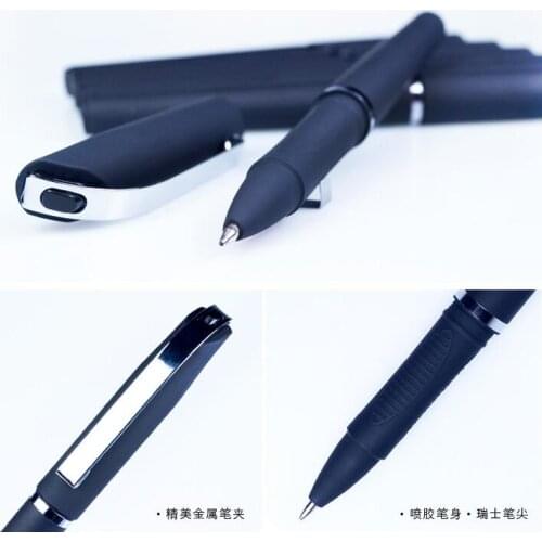 1pcs BZNVN 0.5mm black neutral pen spray rod metal pen clip pen logo custom printed advertising