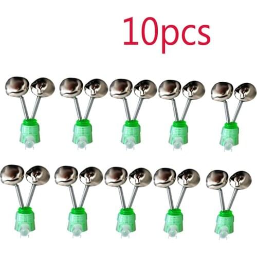 10Pcs/Set Twin Spiral Bells Fishing Bite Alarms Outdoor Night Carp Fishing Rod Tip Clips Tool Accessories peche