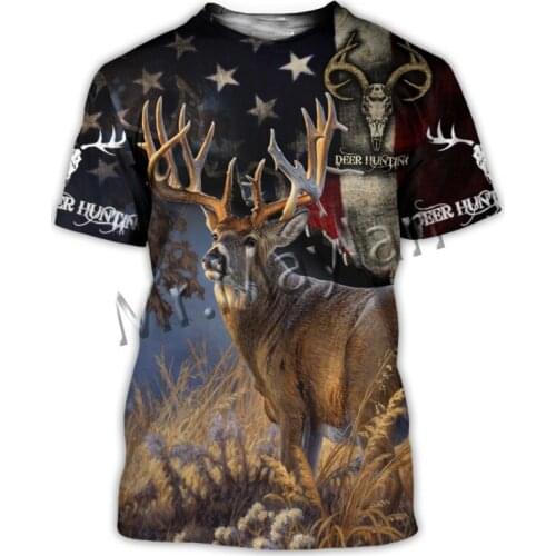 3D Print Fashion Hunter Deer Hunting Camo Men/Women O-Neck T-shirt Colorful Leisure Hip Hop / Beach Short / Tank / Harajuku S-68
