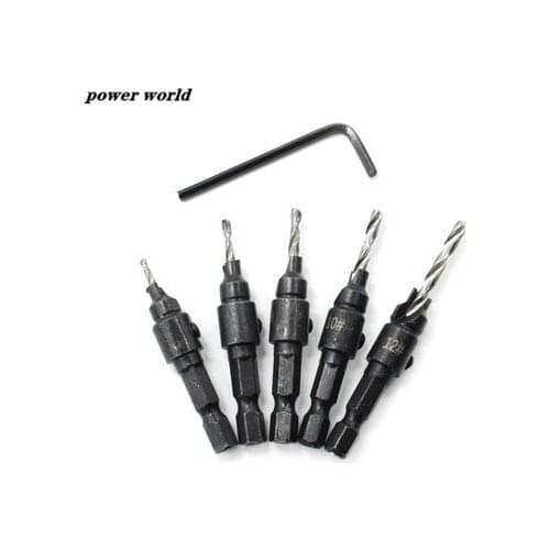 4pcs/5pcs self-tapping screw drill bits Hex Shank Taper Drill Counter Sink Holes Drilled Carpenter Countersink drill Bit