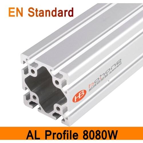 8080W Aluminium Profile EN Standard DIY Brackets Aluminium AL Extrusion CNC 3D DIY Printer Frame Square Aluminum Frame T Slot