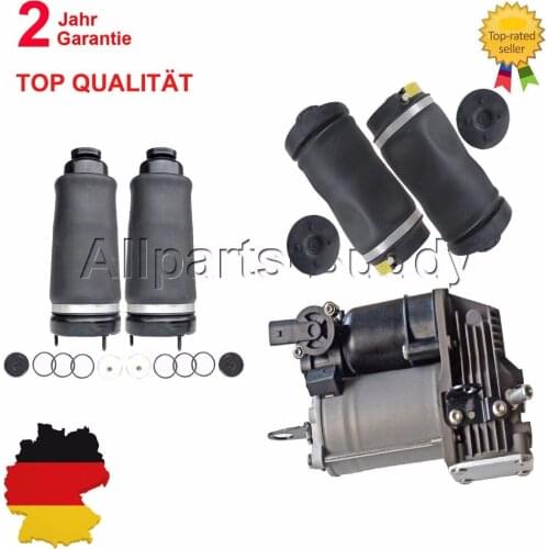 AP02 5pcs Front + Rear Air Suspension Spring + Compressor Pump For Mercedes W251 V251 R280 R300 R320 R350 R500 R63 Sprinter