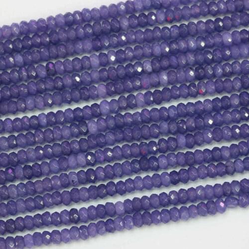 Hot purple stone 2x4mm faceted abacus round loose beads diy jewelry 15" B567