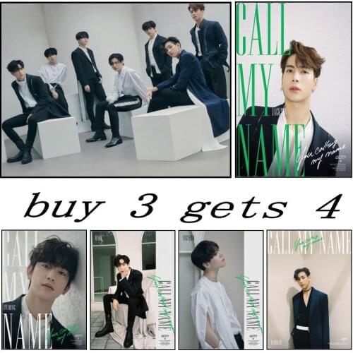 Kpop GOT 7 Album You Calling My Name Posters Clear Prints White Coated Paper Wall Stickers Art Poster room decoration Series 1