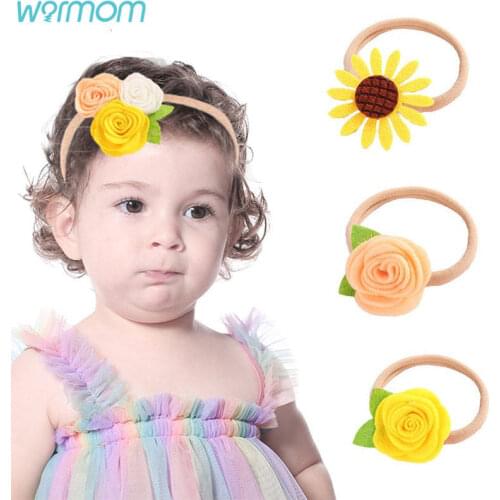 Warmom Creative Non-Woven Rose Flower Baby Headband Handmade Cute Girl Super Soft Children Headband For Baby