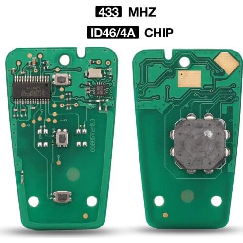Kutery 5PCS 433MHZ FSK 4A Chip Remote Control Key Circuit Board For Peugeot 208 308 508 3008 Citroen C4 DS4 DS5 HITAG2