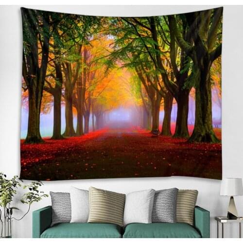 Forest autumn background cloth rag wall covering bedroom living room sofa home decoration cloth tapestry beach towel