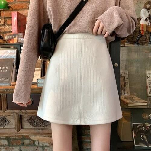 Summer mini skirt Corduroy high waist skirt sexy a line skirt high waisted skirt office ladies split skirts back zipper skirts