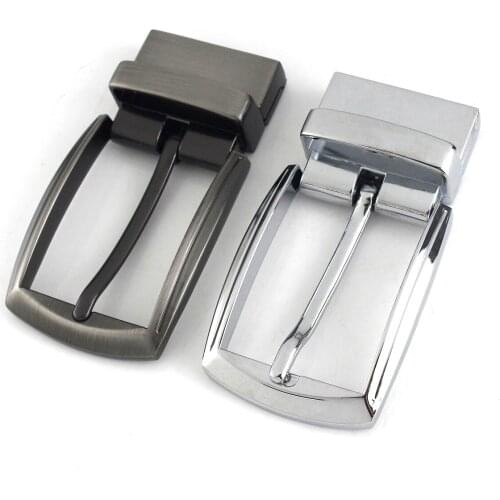 1pcs 35mm Metal Men Belt Buckle Matte Brown Chrome Clip Buckle Rotatable Bottom Single Pin Half Buckle Leather Craft Belt Strap