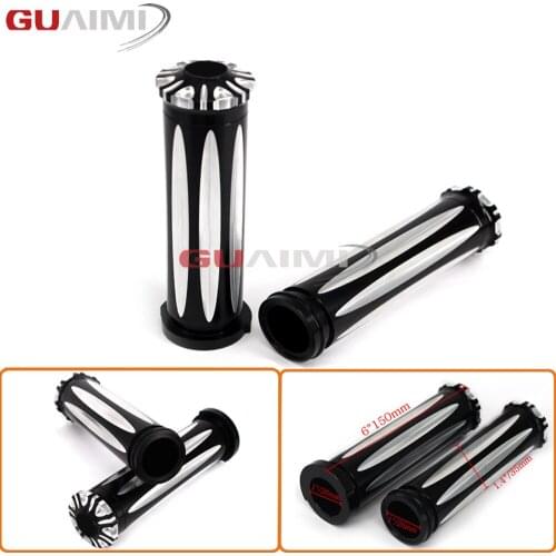 Motorcycle 1" Aluminium CNC Handlebar Hand Grips For Harley Electronic Throttle by Wire Touring Tri-Glide 2008-2017