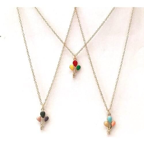 Enamel color Balloon necklace metal gold tone choker chain balloon pendant necklace fashion costume jewellery handmade boutique