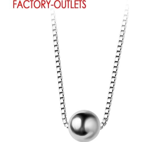 New Models Genuine Sterling Silver 925 Small Beads Pendant Necklace For Women Chain Necklaces Wedding Engagement Jewelry