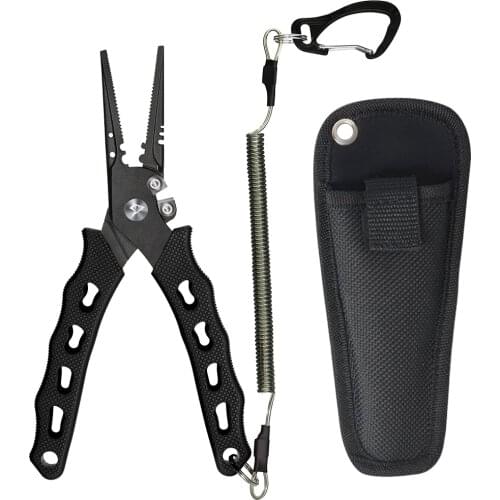 Piscifun Water-Resistant Stainless Fishing Pliers Multifunctional Braid Cutters Sharp Pliers Fishing Tools (Straight Nose)