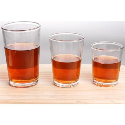 Home KTV restaurant inclined toughened glass temperature-resistant beer glass simple transparent tea cup crystal juice cup