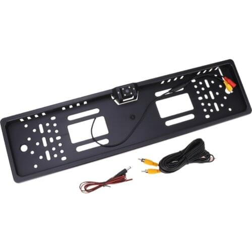 Plastic Frame Holder For European License Plate w/ Rear View Camera HD LED