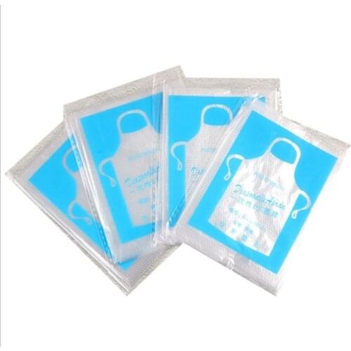 25PCS Thicken Disposable Apron Adult Plastic Waterproof Oil-proof Clothes Kitchen Hairdresser Woman Barbecue Baking Party