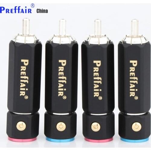 Preffair R1736 Silver Plated audio RCA connectors plug for Audio interconnect cable silver plated Audio RCA Plug rc