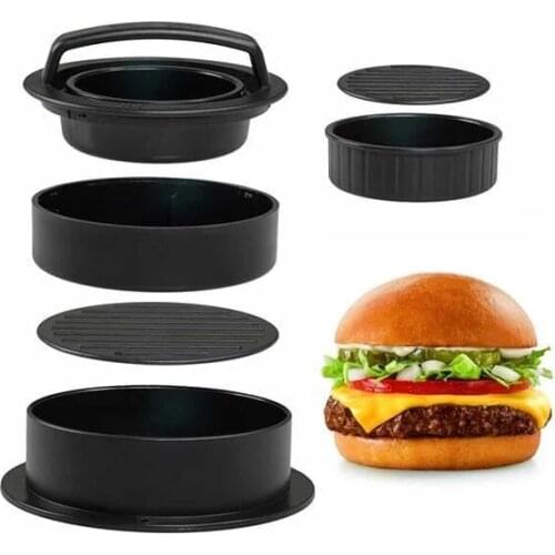 ABS Hamburger Press Meat Pie Press Stuffed Burger Mold Maker with Baking Paper Liners Patty Pastry Tools BBQ Kitchen Accessories