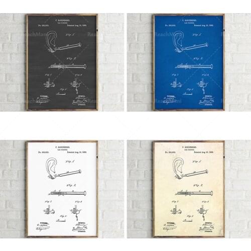 Impression de brevets pour les perceurs d'oreille. Affiche de perforateur. Art mural perforé modèle perforé. L'art du piercing