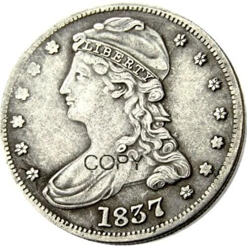 US 1837 Capped Bust Half Dollar Silver Plated Copy Coin