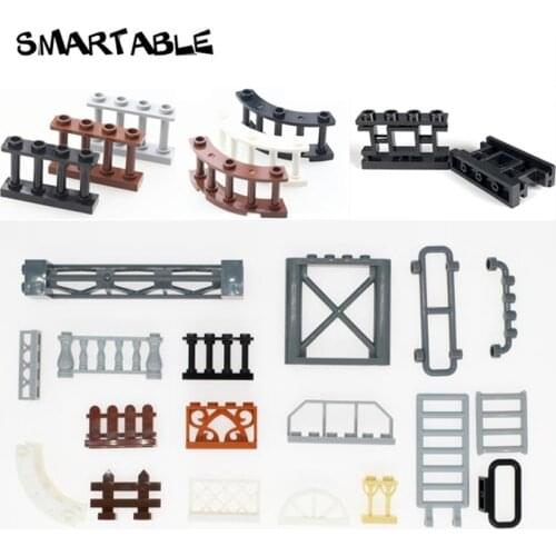 Smartable Fence Wall Bar Ladder Window Building Block MOC Construction Parts Toys For Kids Compatible 3185 6187 30134 City Toy