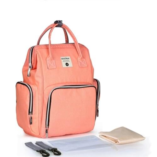 Waterproof Multi Function Diaper Bag Stylish Casual Mom Bagbaby Diaper Nappy Bag with Stroller Straps/Box/Wet Bag/Changing Pad