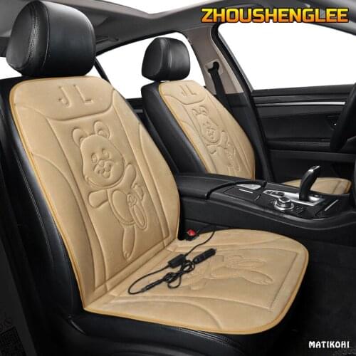 ZHOUSHENGLEE 12V Heated car seat cover for Cadillac all models ATS CTS SRX CT6 SLS ATSL XTS Escalade Winter Pad Cushions styling