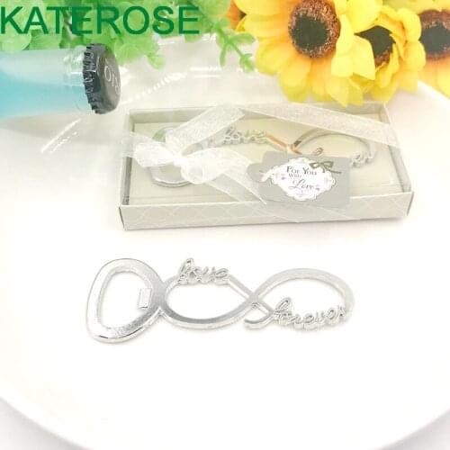 10PCS Infinity Love Forever Design Bottle Opener Silver Wedding Favors Metal Beer Openers Barware