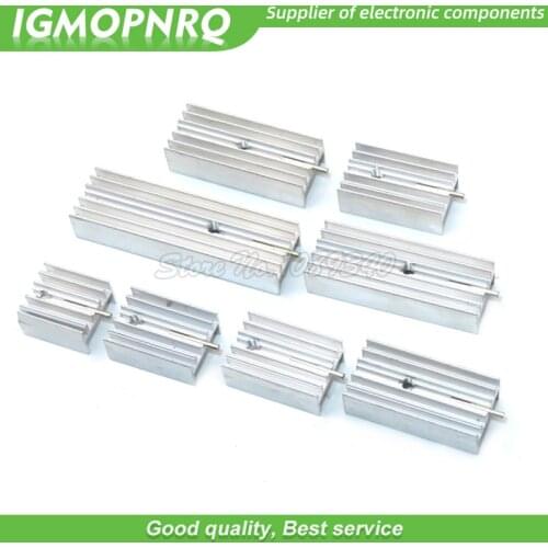 100pcs white Aluminum Heatsink Radiator 15*10*16/20/22/25/30/40/50mm With Needle Transistor TO-220 For TO220 Transistors