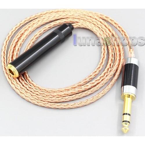 16 Core 99% 7N OCC 6.5mm 6.35mm Stereo 3 Pole Male To 6.5mm 6.35mm Female Stereo Headphone Earphone Cable LN007057