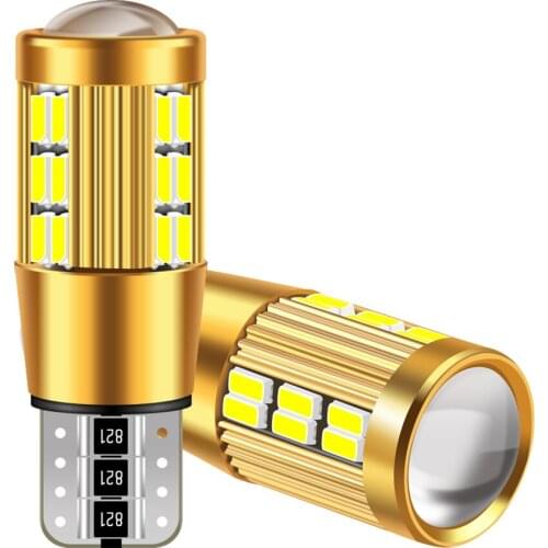 2Pcs T10 W5W LED Super Bright Signal Light Canbus 12V 6000K 3014 30 SMD LED Bulb Clearance Wedge Side Light Reading Dome Lamp