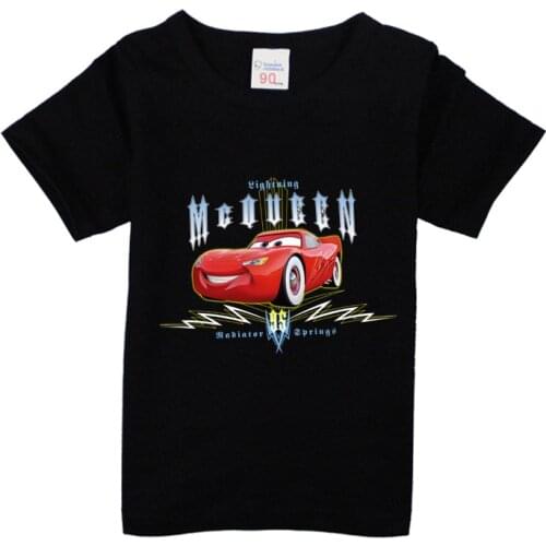2021 Summer Disney Cartoon Cars Printing T-shirts Children Cartoon Boys Cool Short Sleeve Tops Summer Clothing Kids Boys Clothes