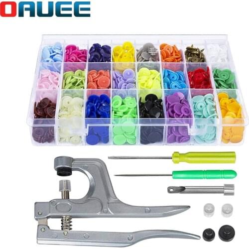 300 Sets T5 Plastic Snap Button with Snaps Pliers Tool Kit Organizer Containers Easy Replacing Snaps DIY Family Tailor