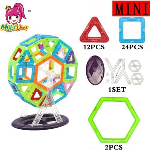 46PCS Mini Magnetic Building Blocks Creative Toys DIY Magnetic Designer Plastic Creative Bricks Educational Magnetic Blocks Toys