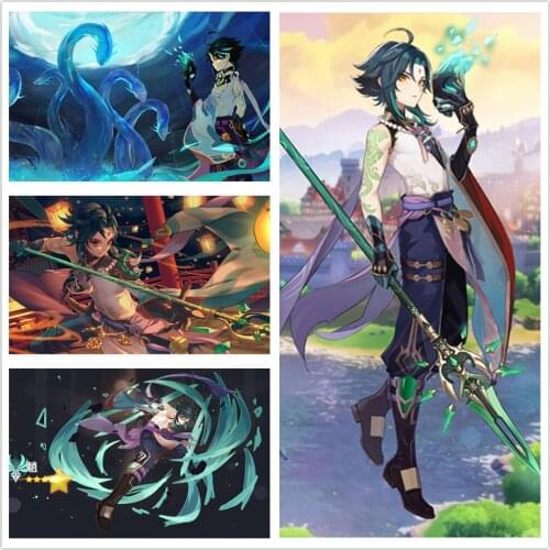 5D DIY Diamond Painting Genshin Impact Series Xiao Elf Anime Girl Poster Diamond Embroidery Cross Stitch Kits Home Decoration