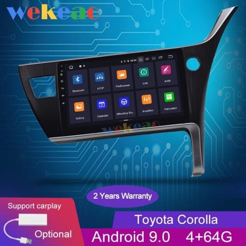 Wekeao Touch Screen 10.1'' 1 Din Android 9.0 Car Radio Automotivo GPS Navigation For Toyota Corolla Car DVD Multimedia Player 4G