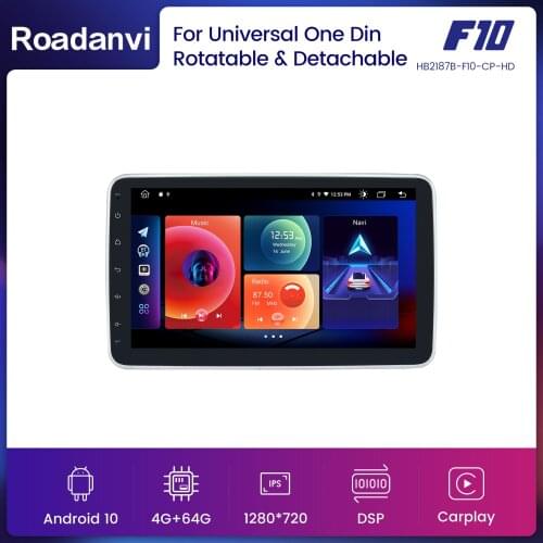 10.2" IPS Screen Android 10.0 1 Din Car radio Multimedia Video Player for Nissan Toyota Autoradio 1280*720 DSP Carplay GPS 64GB