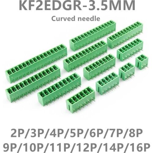 10PCS KF2EDGR-3.81 Curved Pin Plug-In Terminal Block 2P 3P 4P 5P 6P 7P 8P 9P 10P 3.8MM Pitch Phoenix Contact Degson
