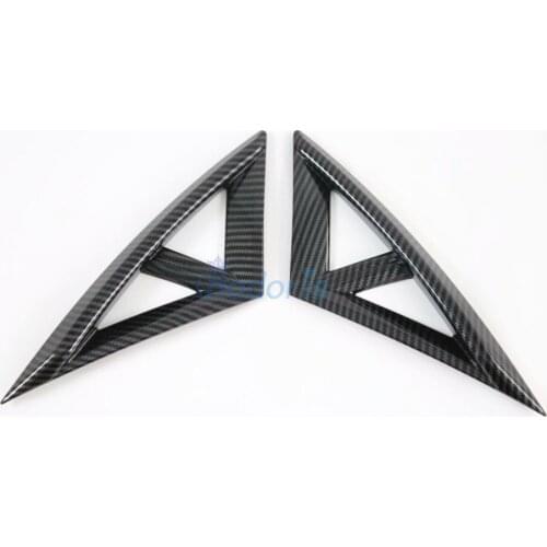 Carbon Fiber Color Front Head Fog Lights Foglight Frame Fog Lamps Strip Cover For Hyundai Elantra CN7 2020 2021 Accessories