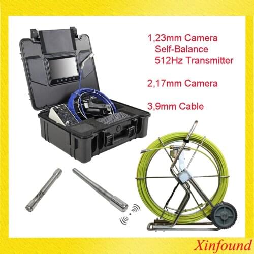 Long Self Leveling 23mm 512hz Transmitter Sonde Pipe Sewer Drain Inspection Camera Endoscope Borescope 9LCD DVR Meter-Counter